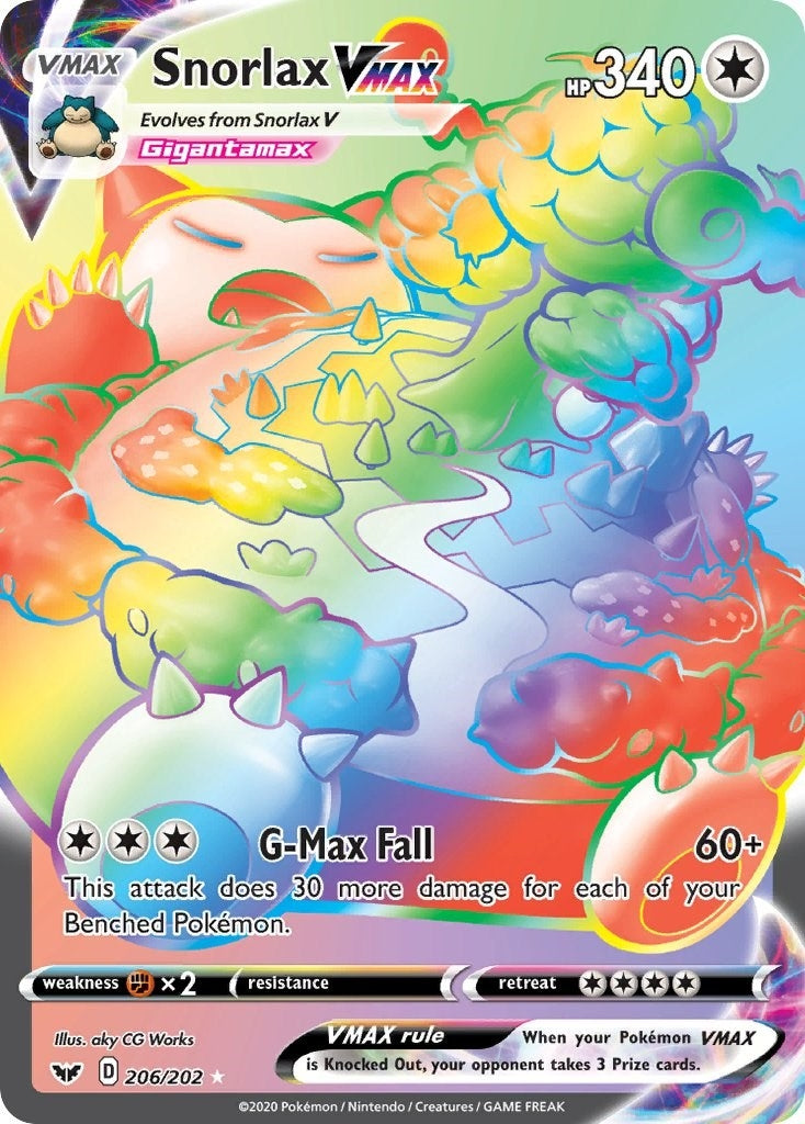Image for Snorlax VMAX (Secret) (206/202) (SWSH01) - Pokemon