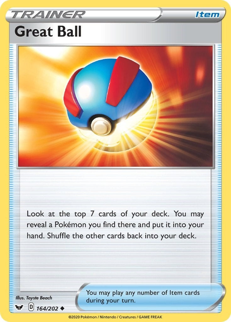 Image for Great Ball (164/202) (SWSH01) - Pokemon