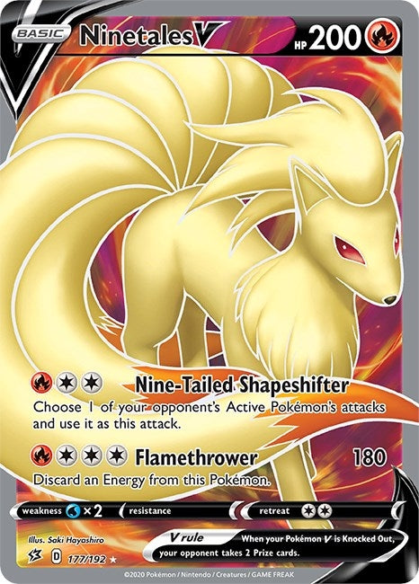 Image for Ninetales V (Full Art) (177/192) (SWSH02) - Pokemon