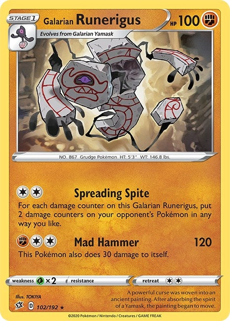 Image for Galarian Runerigus (102/192) (SWSH02) - Pokemon