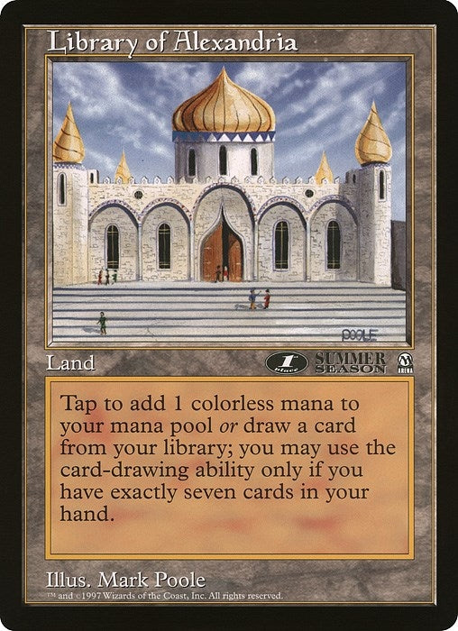 Image for Library of Alexandria (1st Place) (Arena League) (OVER) - Magic: The Gathering