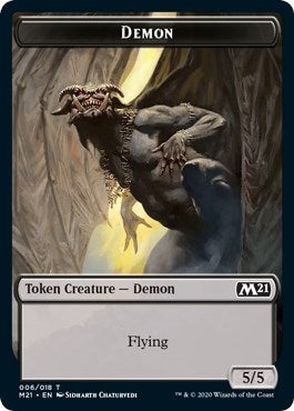 Image for Demon // Dog Double-Sided Token (6 // 19) - Magic: The Gathering