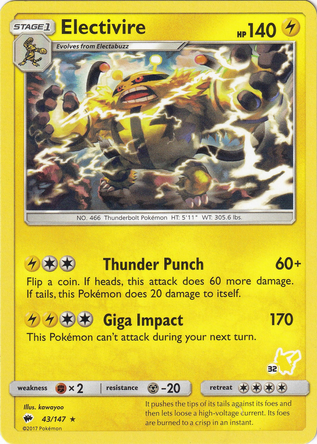 Image for Electivire- 43/147 (#32 Pikachu Stamped) (043/147) (BTA) - Pokemon