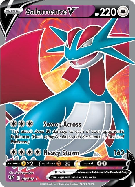 Image for Salamence V (Full Art) (185/189) (SWSH03) - Pokemon