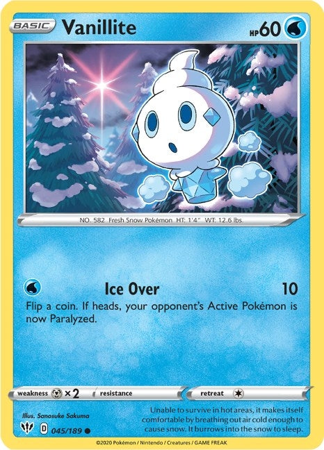 Image for Vanillite (045/189) (SWSH03) - Pokemon