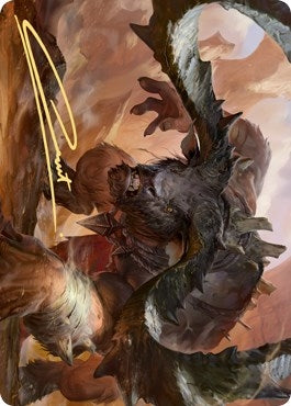 Image for Moraug, Fury of Akoum Art Card (Gold-Stamped Signature) (66) (ASZNR) - Magic: The Gathering