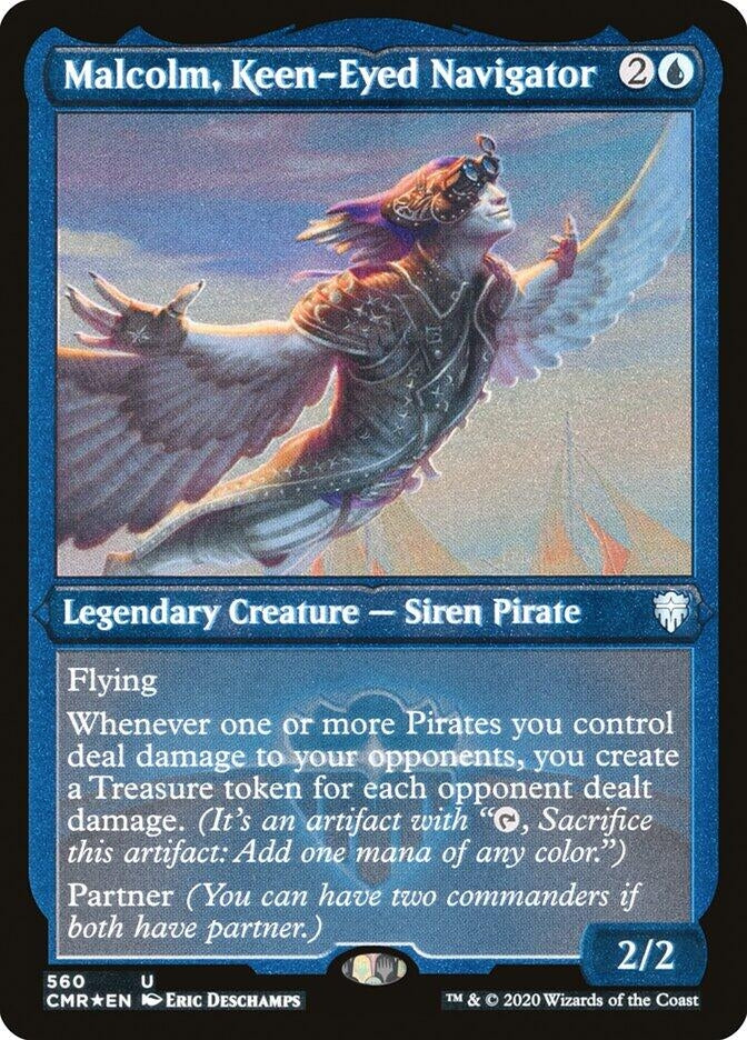 Image for Malcolm, Keen-Eyed Navigator (Foil Etched) (560) - Magic: The Gathering