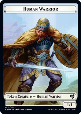 Image for Human Warrior // Giant Wizard Double-Sided Token (3 // 6) - Magic: The Gathering
