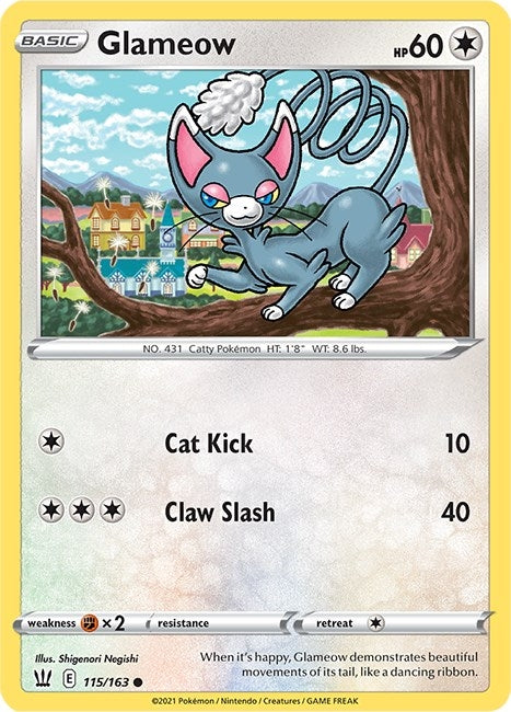 Image for Glameow (115/163) (SWSH05) - Pokemon
