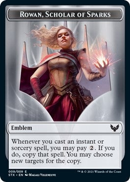 Image for Emblem - Rowan, Scholar of Sparks (9) (STX) - Magic: The Gathering