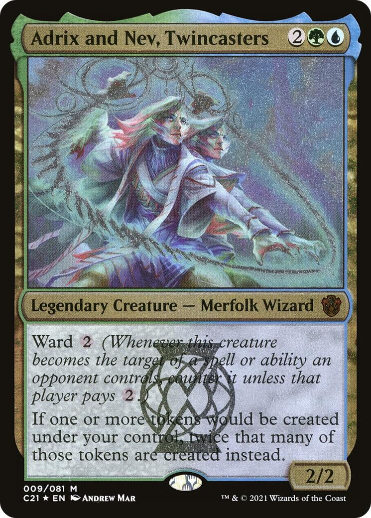 Image for Adrix and Nev, Twincasters (Display Commander) - Thick Stock (9) (C21) - Magic: The Gathering