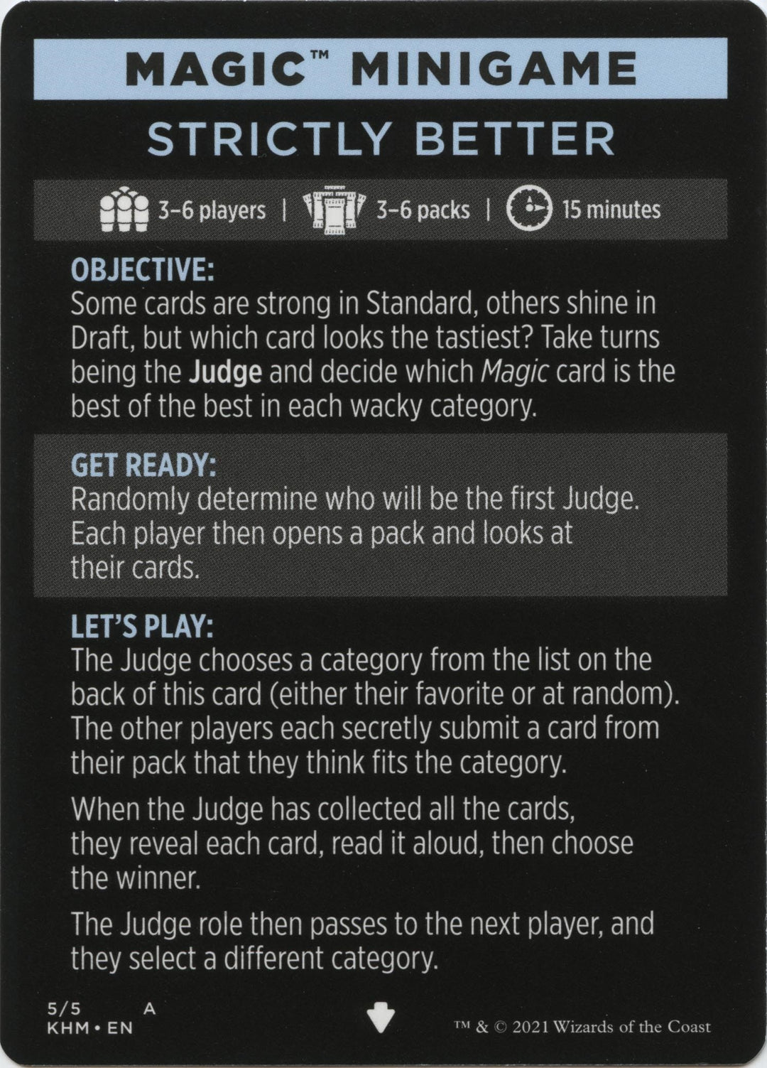 Image for Magic Minigame: Strictly Better (5) (KHM) - Magic: The Gathering