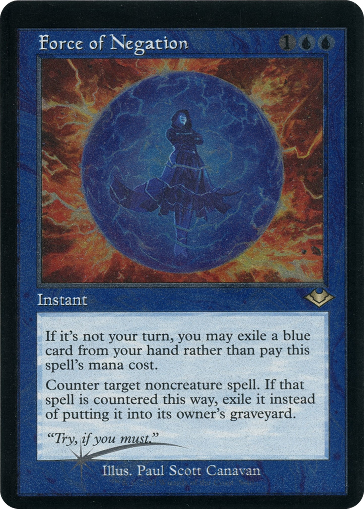 Image for Force of Negation (Retro Frame) (Foil Etched) (9) - Magic: The Gathering