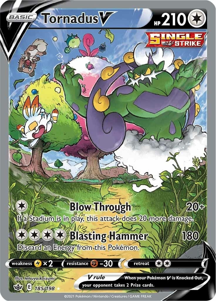 Image for Tornadus V (Alternate Full Art) (185/198) (SWSH06) - Pokemon