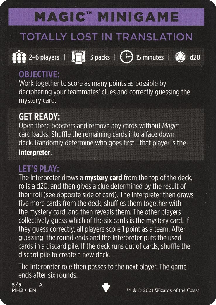 Image for Magic Minigame: Totally Lost in Translation (5) - Magic: The Gathering