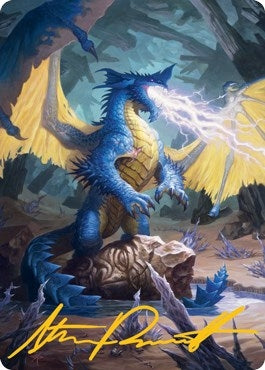Image for Blue Dragon Art Card (Gold-Stamped Signature) (73) - Magic: The Gathering