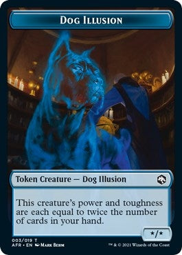 Image for Dog Illusion // Emblem - Ellywick Tumblestrum Double-Sided Token (3 // 16) - Magic: The Gathering