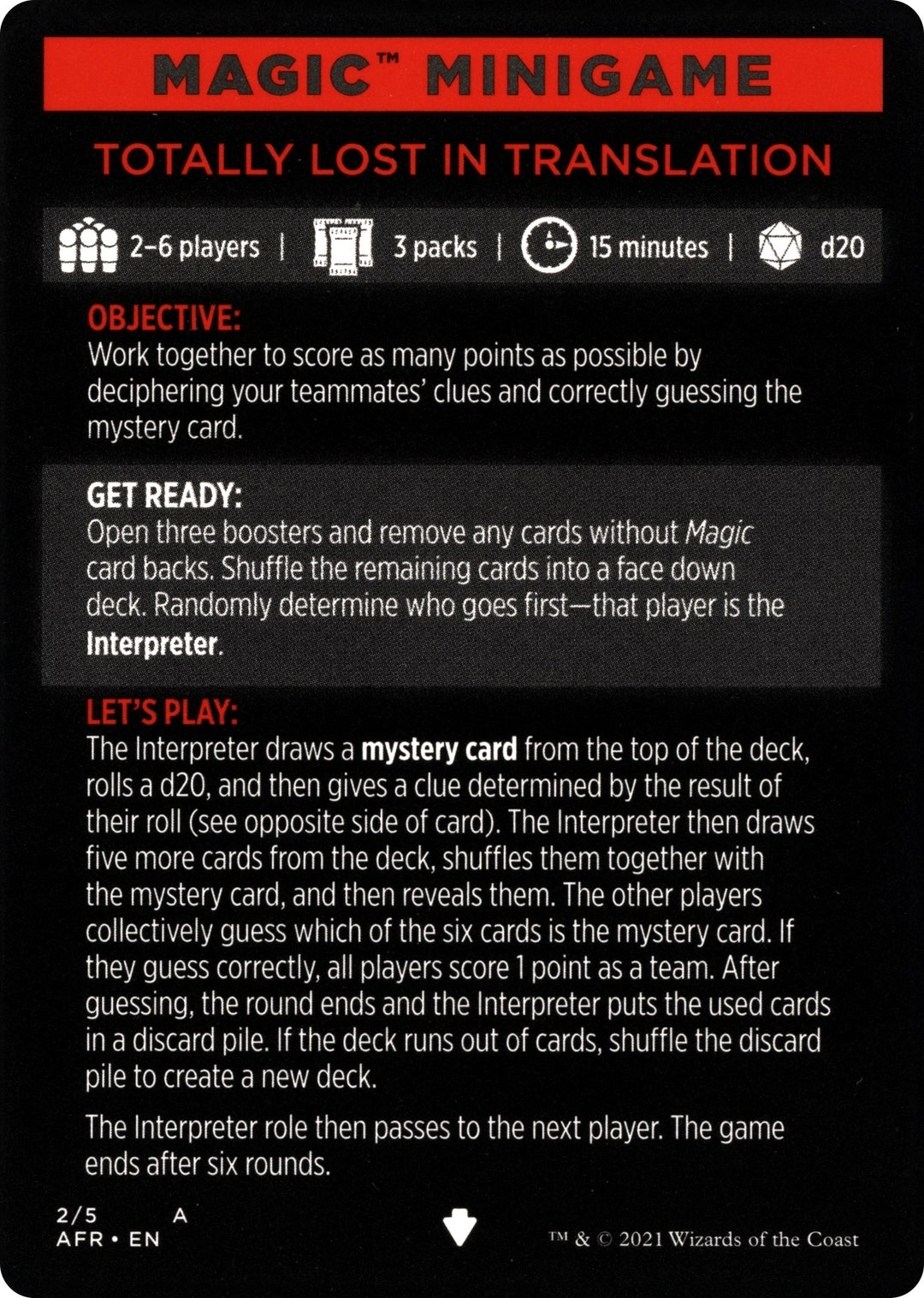 Image for Magic Minigame: Totally Lost in Translation (2) - Magic: The Gathering