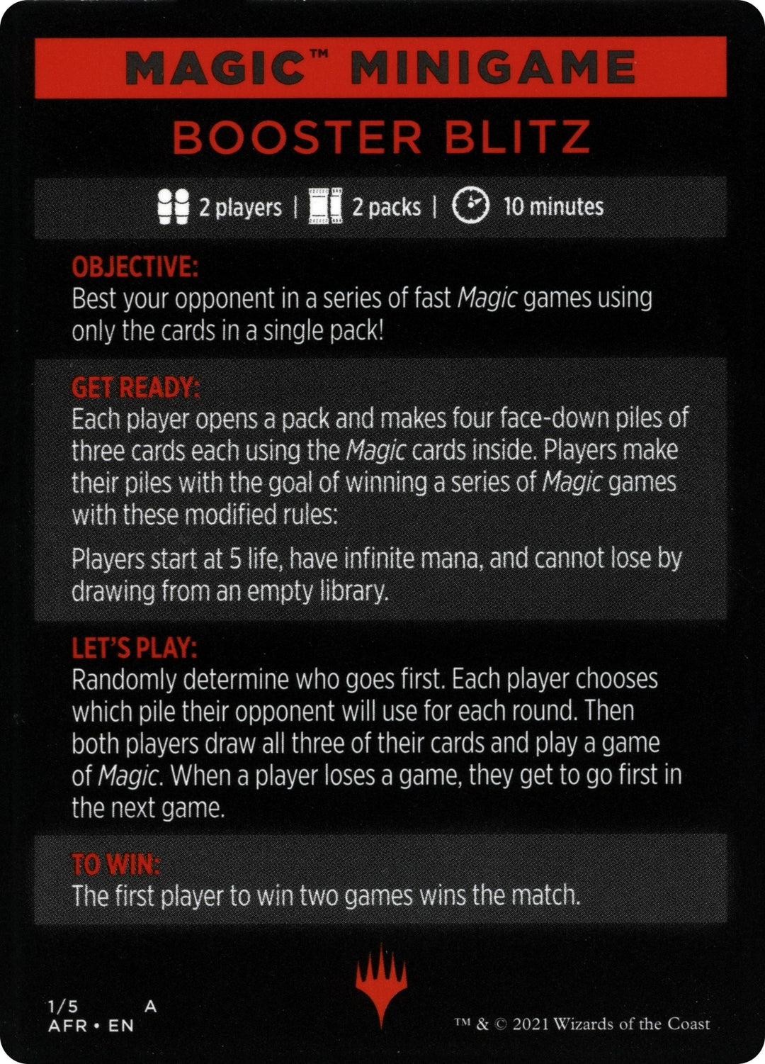 Image for Magic Minigame: Booster Blitz (1) (AFR) - Magic: The Gathering