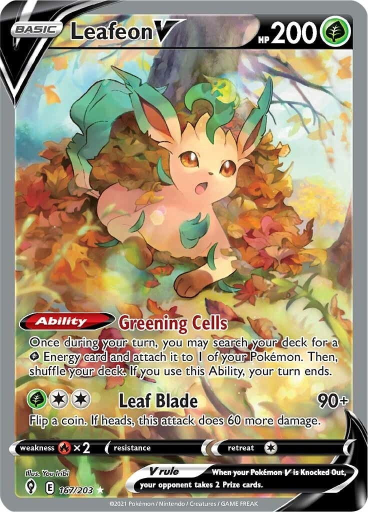 Image for Leafeon V (Alternate Full Art) (167/203) (SWSH07) - Pokemon