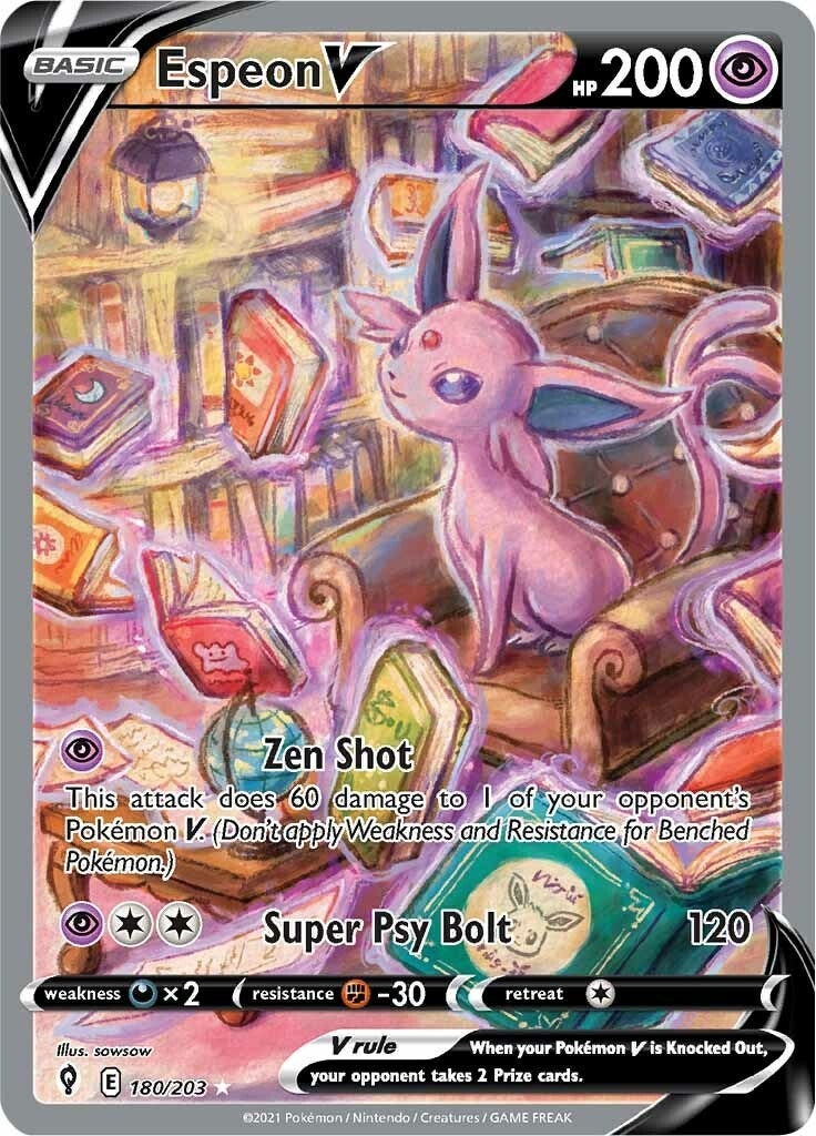 Image for Espeon V (Alternate Full Art) (180/203) (SWSH07) - Pokemon