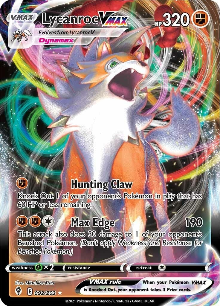 Image for Lycanroc VMAX (092/203) (SWSH07) - Pokemon