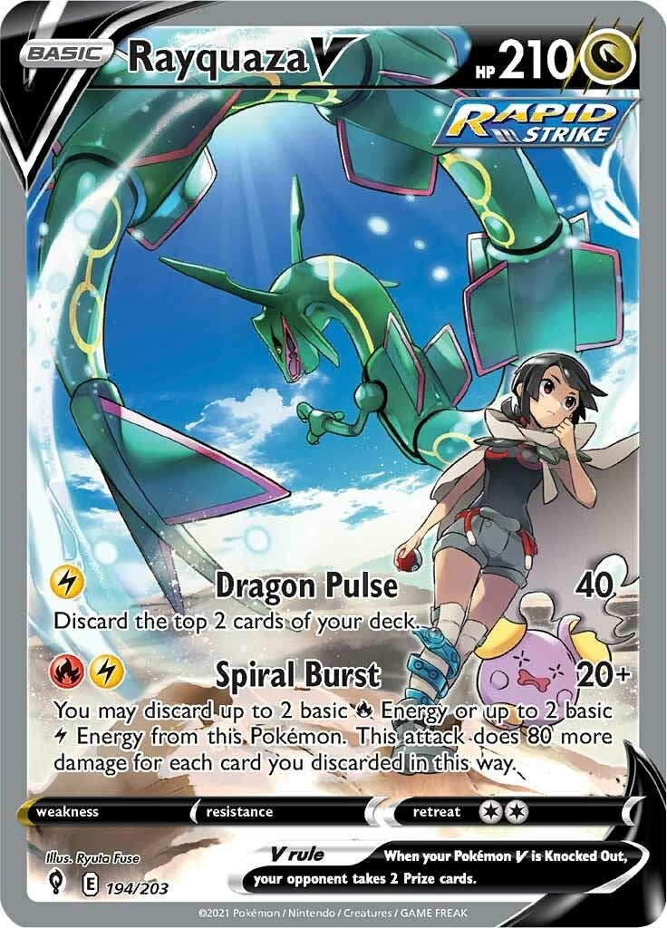 Image for Rayquaza V (Alternate Full Art) (194/203) (SWSH07) - Pokemon