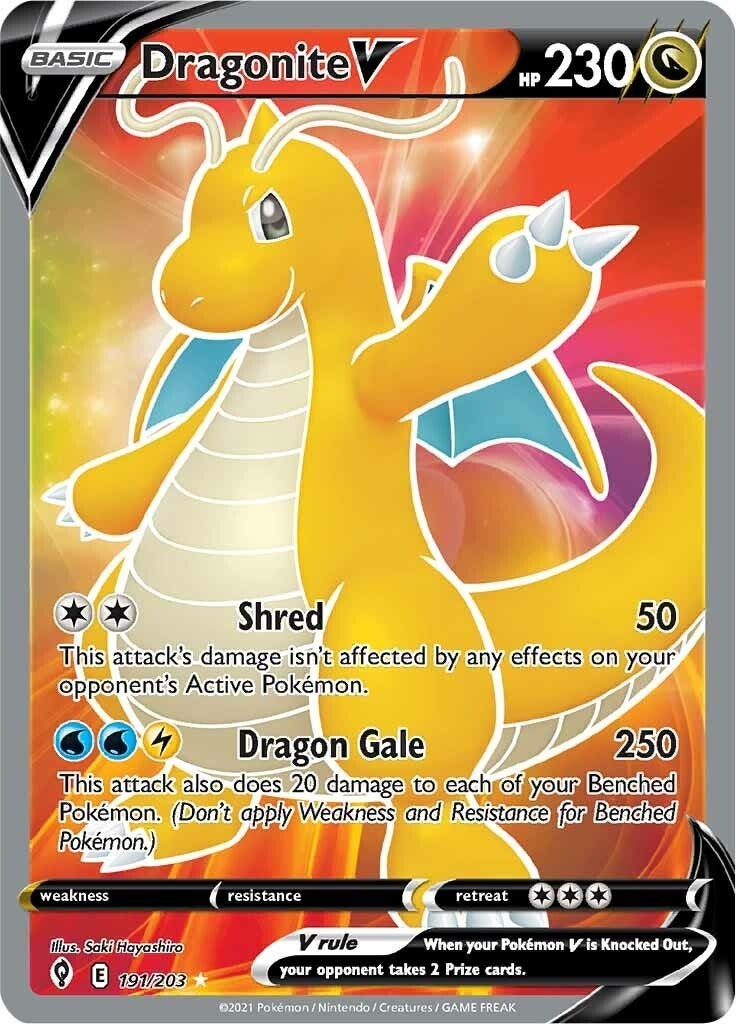 Image for Dragonite V (Full Art) (191/203) (SWSH07) - Pokemon