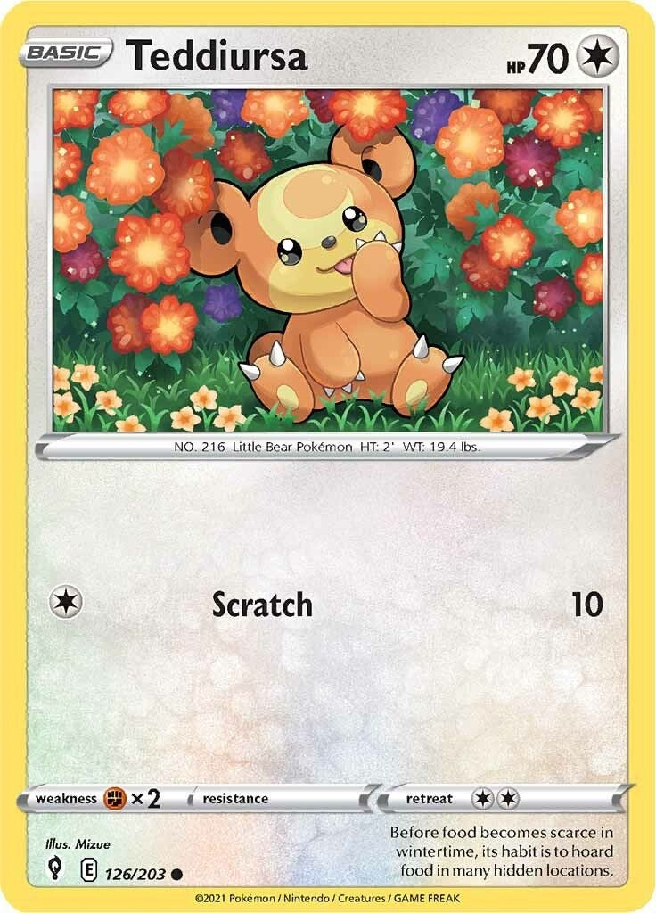 Image for Teddiursa (126/203) (SWSH07) - Pokemon