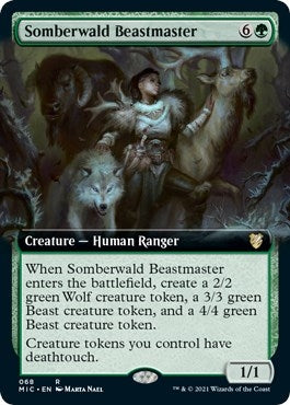 Image for Somberwald Beastmaster (Extended Art) (68) (MIC) - Magic: The Gathering
