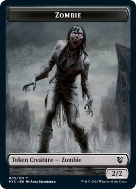 Image for Zombie (005 MIC) // Zombie (005 MID) Double-Sided Token (5 // 5) (MIC) - Magic: The Gathering