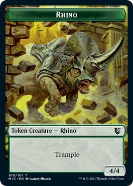 Image for Rhino // Wolf Double-Sided Token (10 // 13) (MIC) - Magic: The Gathering