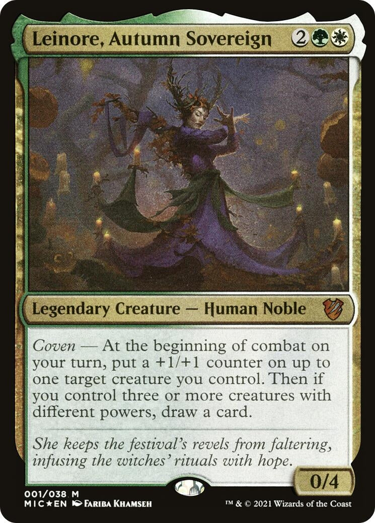 Image for Leinore, Autumn Sovereign (Display Commander) - Thick Stock (1) (MIC) - Magic: The Gathering