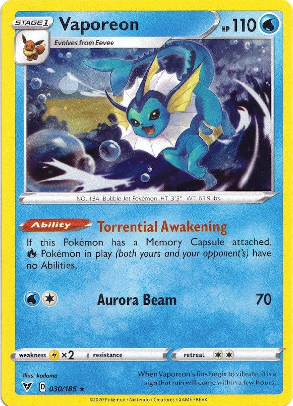 Image for Vaporeon - 030/185 (Cosmos Holo) (030/185) (MCAP) - Pokemon