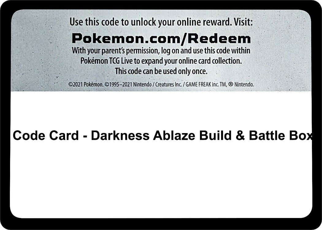 Image for Code Card - Darkness Ablaze Build & Battle Box (SWSH03) - Pokemon