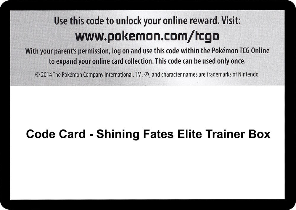 Image for Code Card - Shining Fates Elite Trainer Box (SHF) - Pokemon