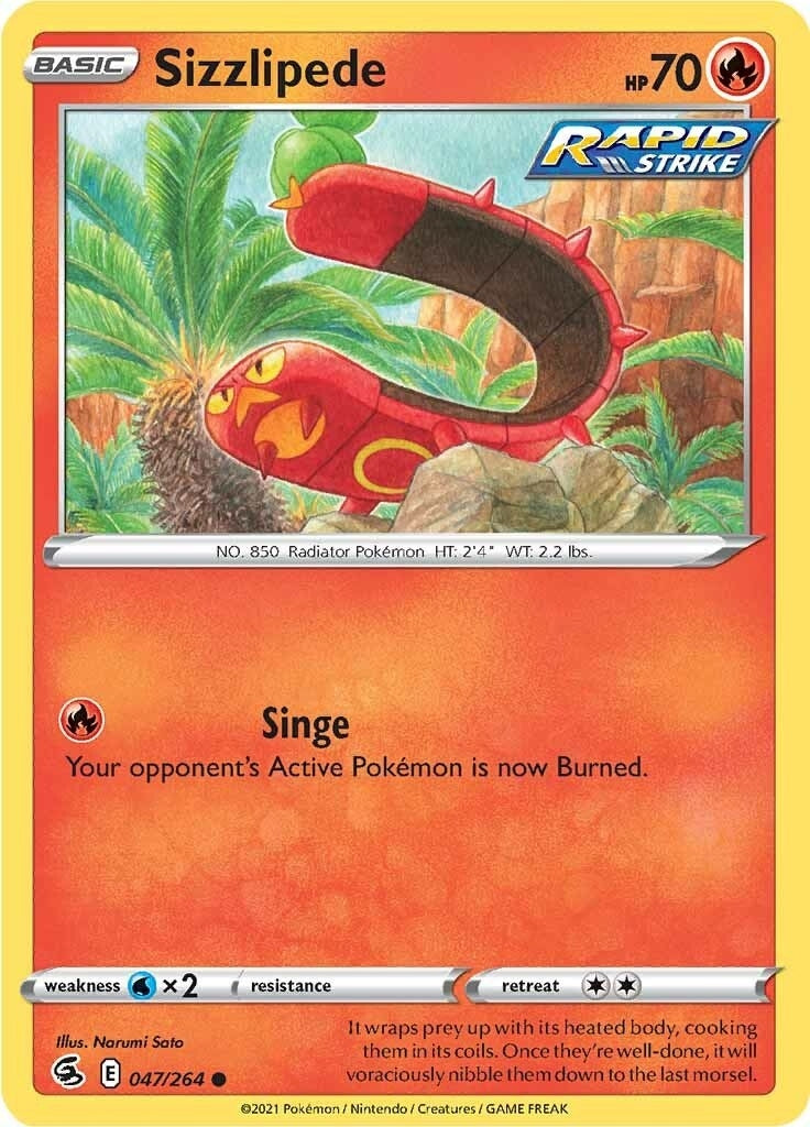 Image for Sizzlipede (47) (047/264) (SWSH08) - Pokemon