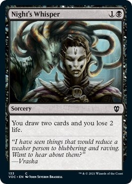 Image for Night's Whisper (133) (VOC) - Magic: The Gathering