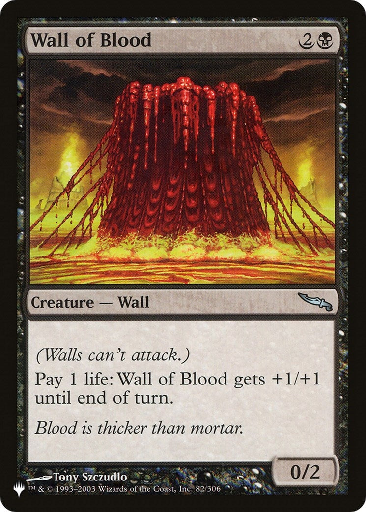 Image for Wall of Blood (82/306) - Magic: The Gathering