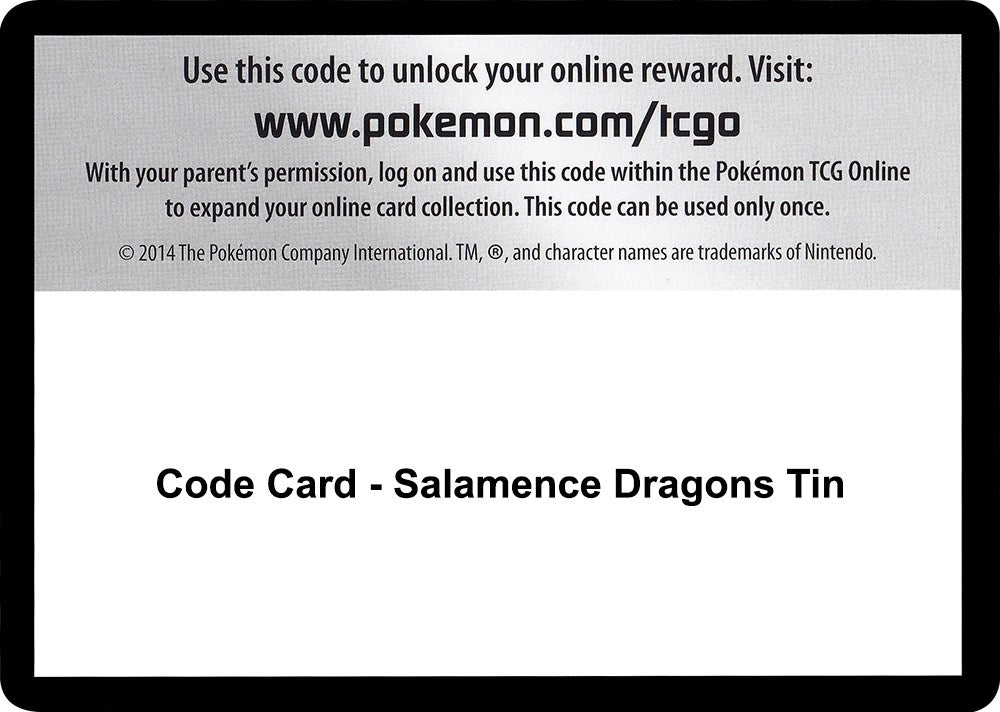 Image for Code Card - Salamence Dragons Tin (MCAP) - Pokemon