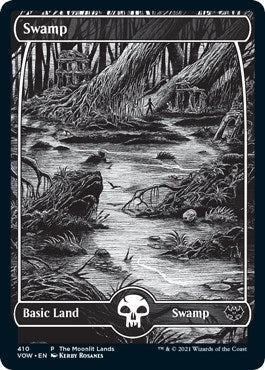 Image for Swamp (Moonlit Land) (Foil Etched) (410) - Magic: The Gathering