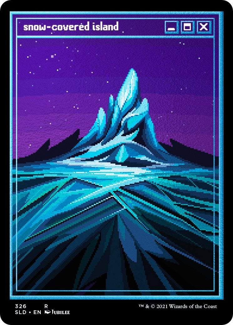 Image for Snow-Covered Island (PixelSnowLands.jpg) (Foil Etched) (326) - Magic: The Gathering