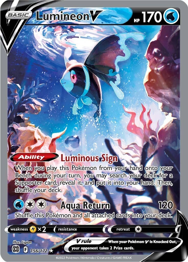 Image for Lumineon V (Alternate Full Art) (156/172) (SWSH09) - Pokemon