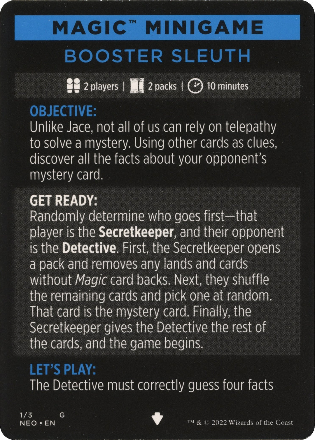 Image for Magic Minigame: Booster Sleuth (1) - Magic: The Gathering