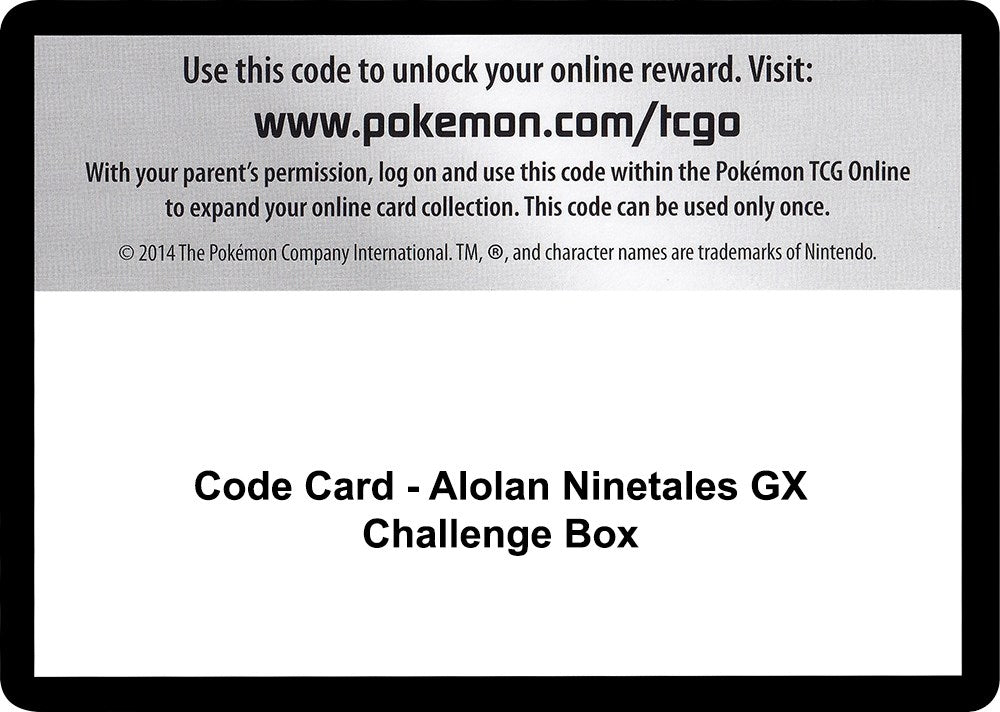 Image for Code Card - Alolan Ninetales GX Challenge Box (SM03) - Pokemon