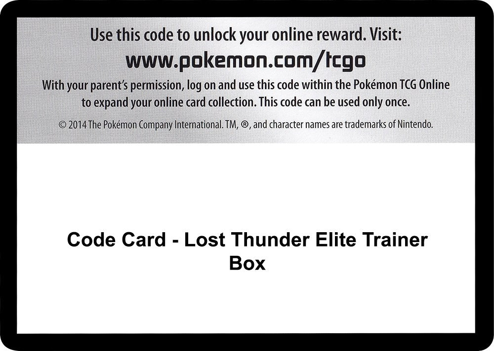 Image for Code Card - Lost Thunder Elite Trainer Box (SM8) - Pokemon