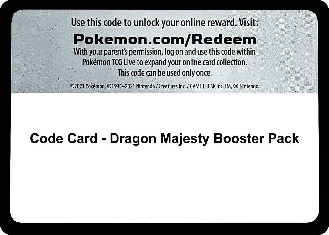 Image for Code Card - Dragon Majesty Booster Pack (DRM) - Pokemon