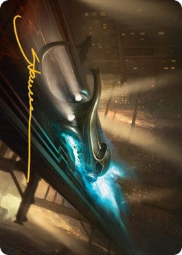 Image for Run Out of Town Art Card (Gold-Stamped Signature) (13) - Magic: The Gathering