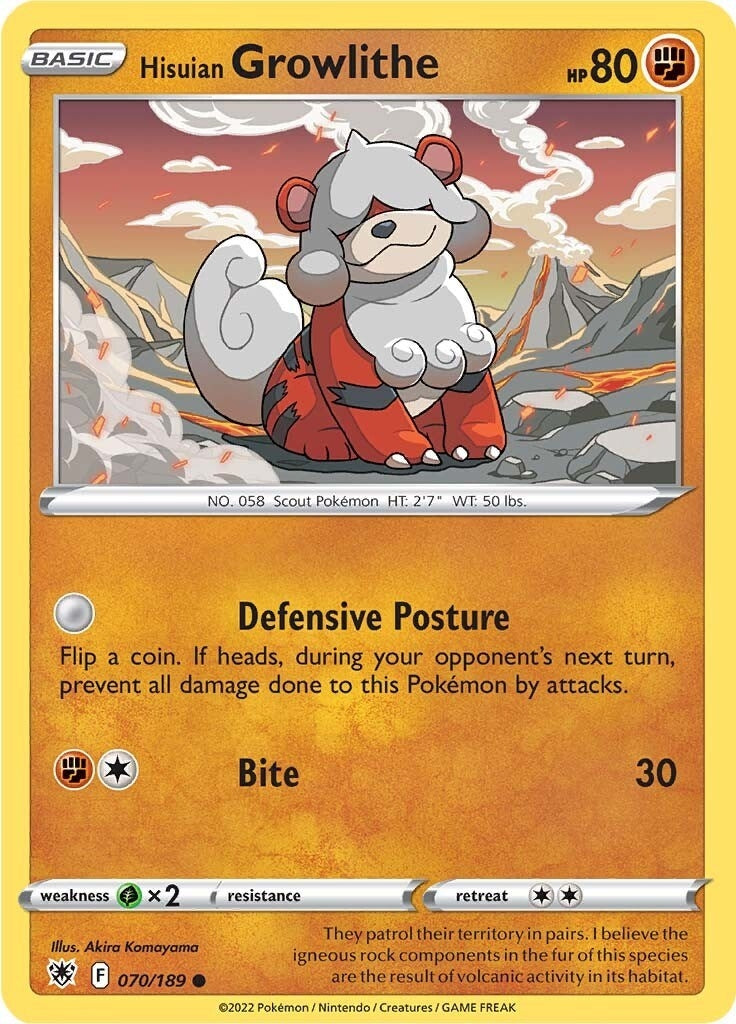 Image for Hisuian Growlithe (070/189) (SWSH10) - Pokemon