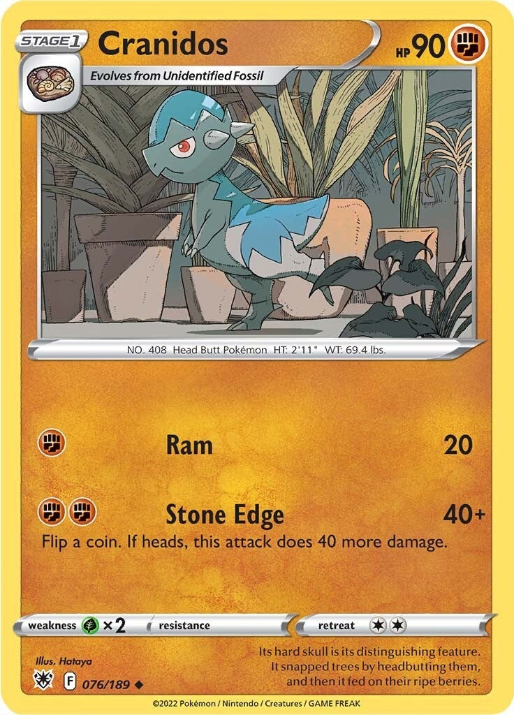 Image for Cranidos (076/189) (SWSH10) - Pokemon